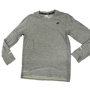 Russell Athletic Kids Heather Gray Long Sleeve Tee - L